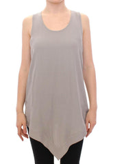 Comeforbreakfast Gray Viscose Tank Top Shirt Blouse -   -  Comeforbreakfast.
